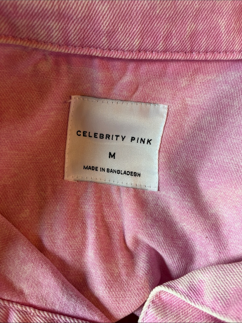 Celebrity Pink Acid Washed Oversized Denim Shacket Size Medium - Picture 2 of 8